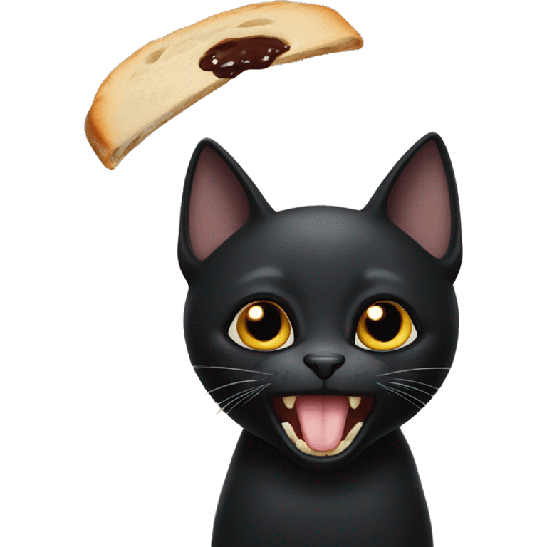 Black cat hungry emoji