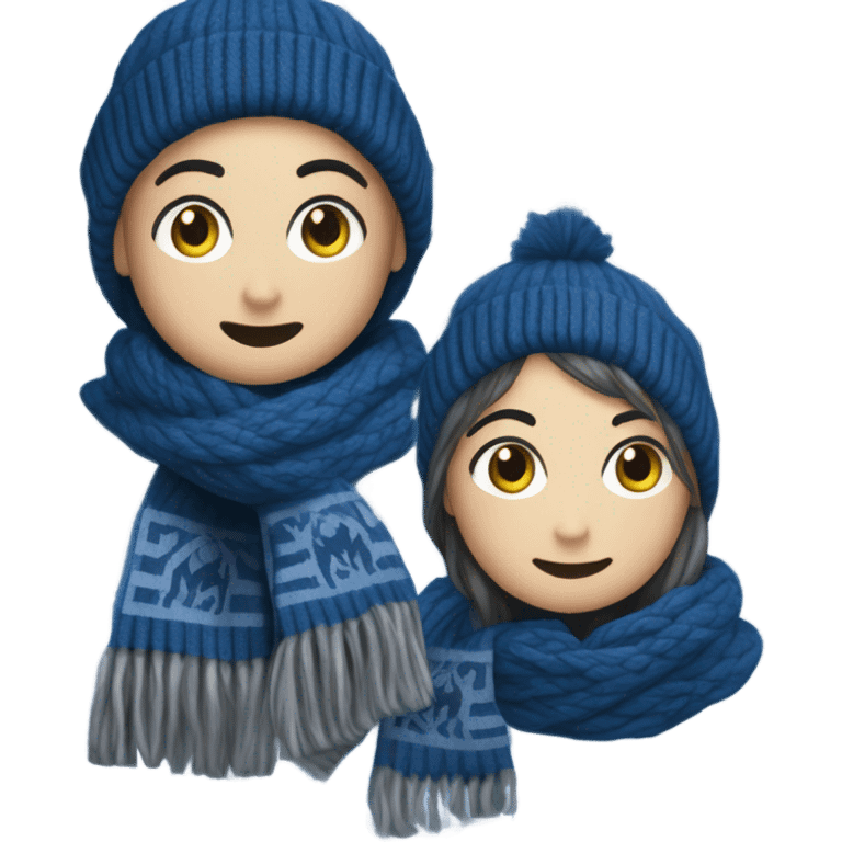 blue knitted Ravenclaw scarf emoji