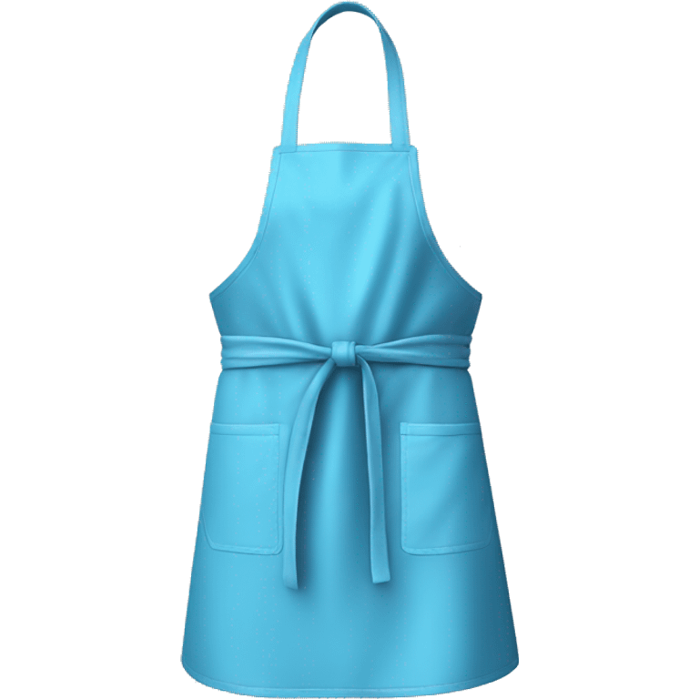 Realistic isolated sky blue kitchen apron tied in the front. emoji