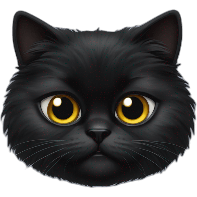 Black persian cat eye roll emoji