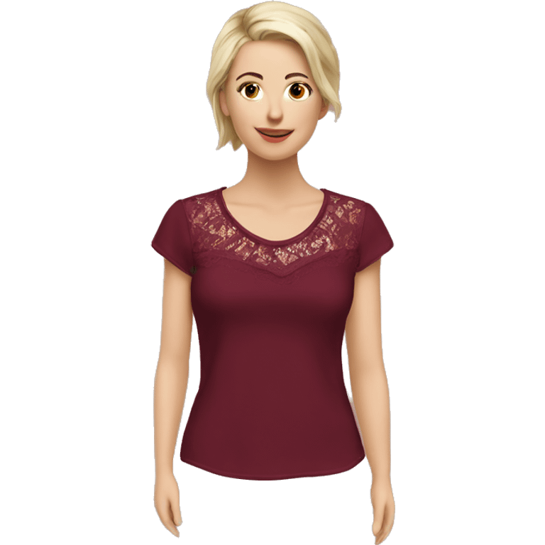 Burgundy top with lace emoji