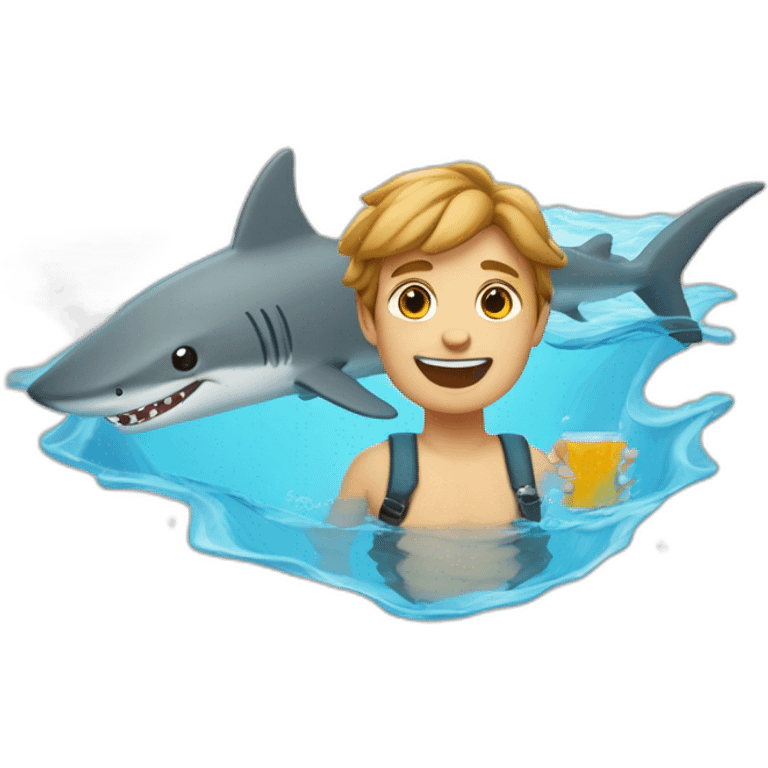 De l'eau avec un requin emoji