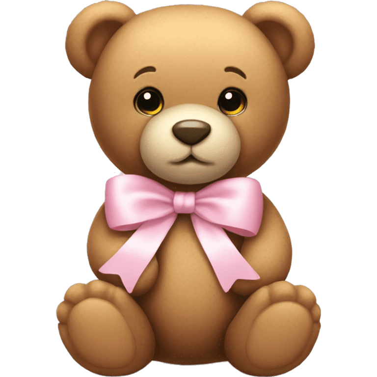 Teddy bear with light pink bow  emoji