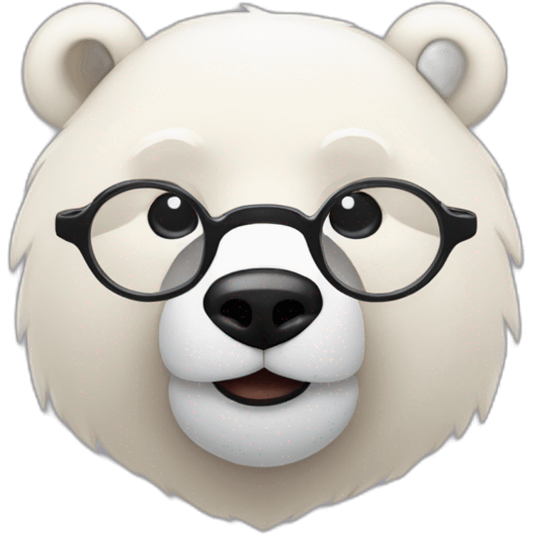 Oso polar con lentes ópticos y barba emoji