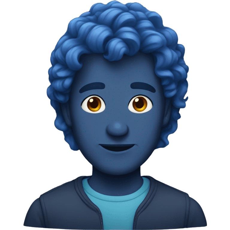 man with blue wavy hair emoji