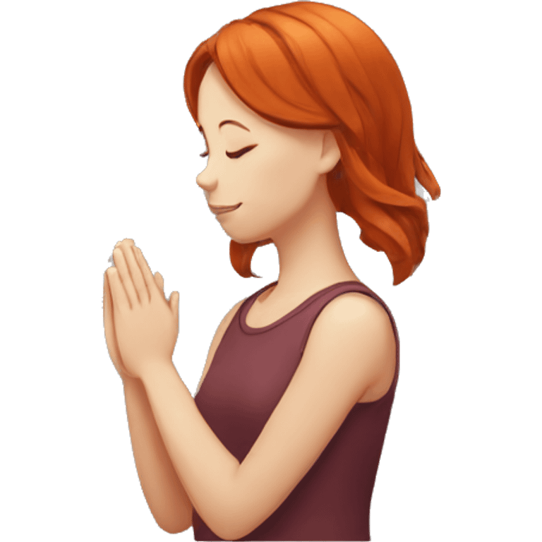 redhair girl praying emoji