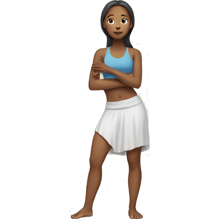 A young women wearing yoga dress emoji