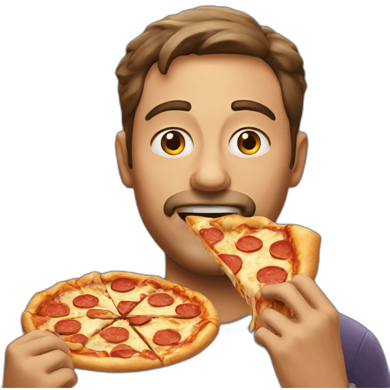 man eating pizza emoji