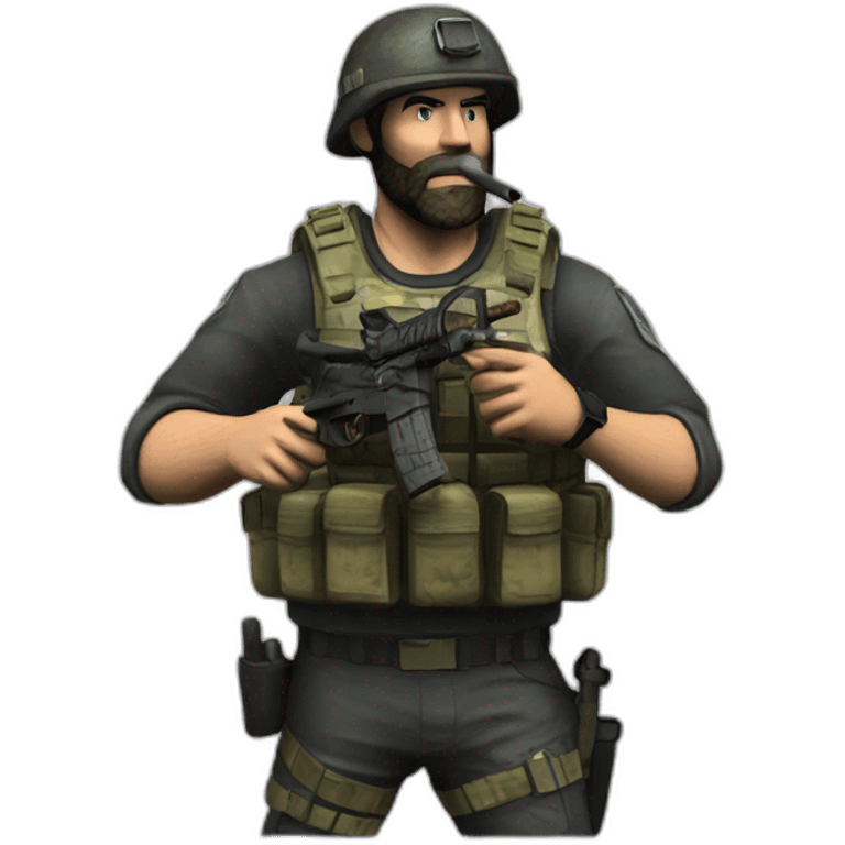 Captain price smoking a cigar while holding a m4a1 emoji