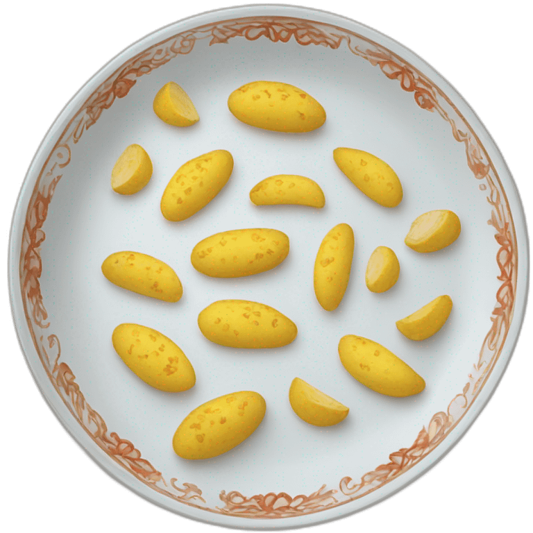 a plate with ukrainian vareniks emoji