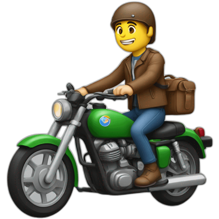 Un homme sur une moto emoji