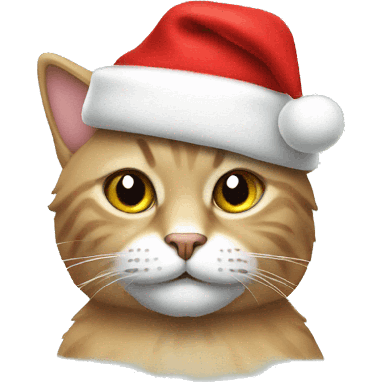 Cat wearing a Santa hat emoji