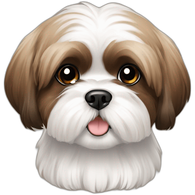 white and brown short haired shih tzu emoji