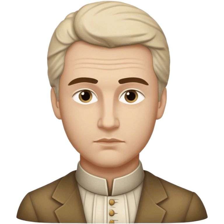 Cinematic Realistic Ivan Meštrović Portrait Emoji, depicted as a renowned Croatian sculptor with thoughtful eyes and classical attire, rendered with intricate textures and dramatic artistic lighting that captures his creative genius. emoji