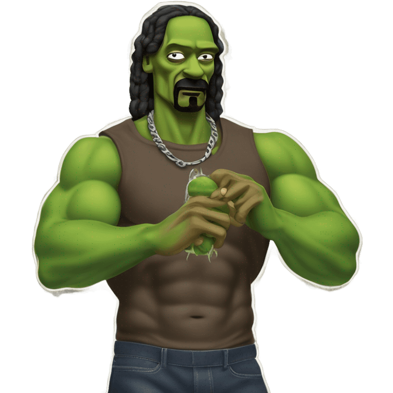 Snoop dog hulking out while smoking  emoji