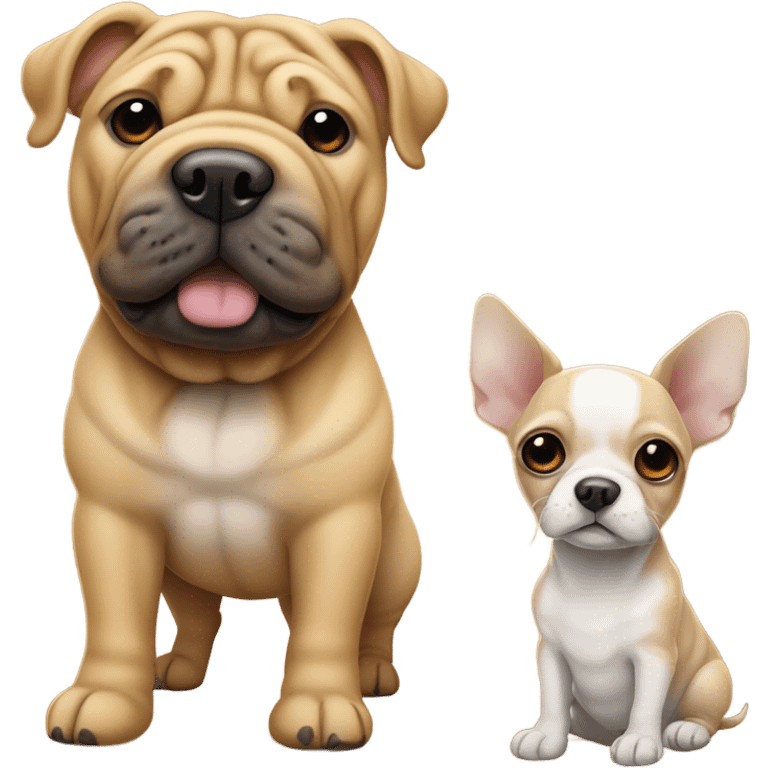 Sharpei and chihuahua emoji