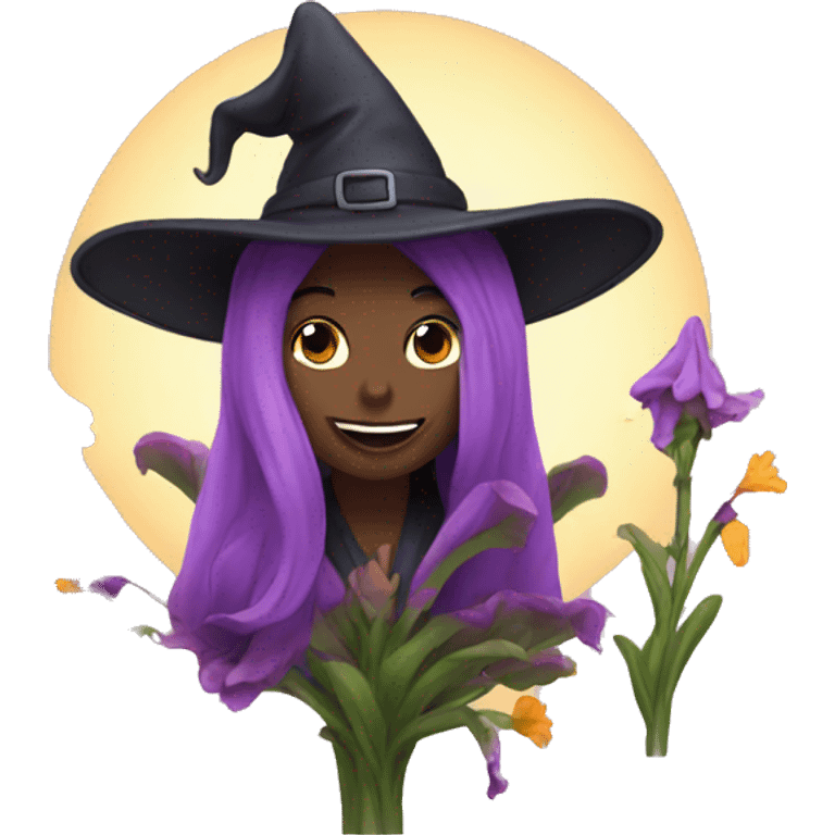 Witch flowers emoji