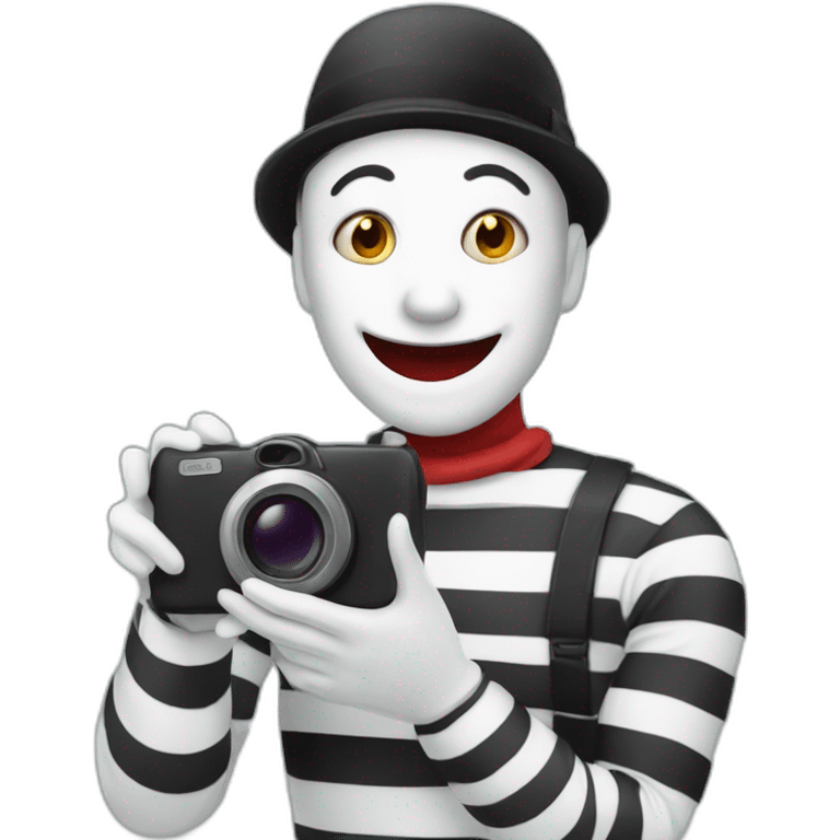 A mime taking a photograph  emoji