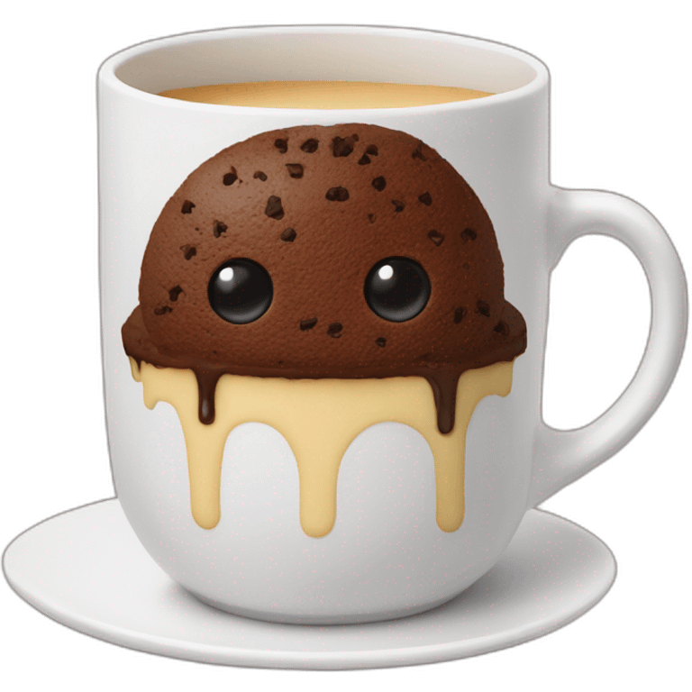 Mug cake with no cream in a white mug emoji