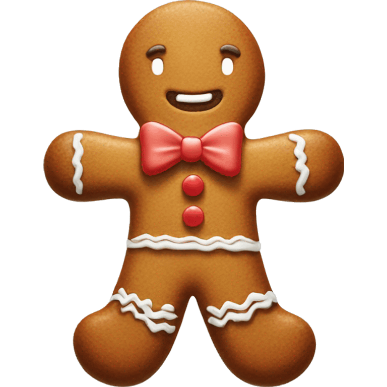 gingerbread man with a bow emoji