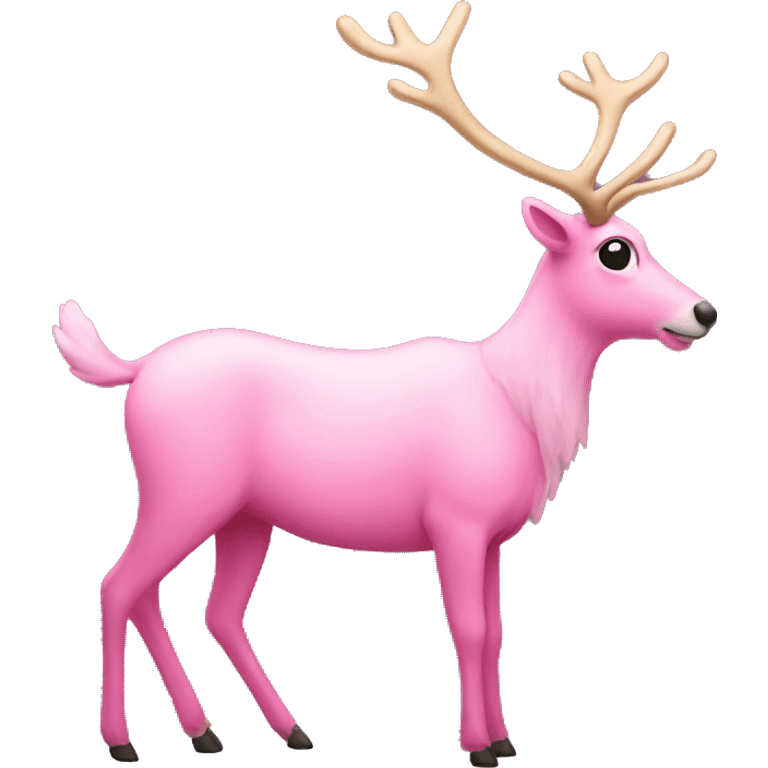 Pink reindeer  emoji