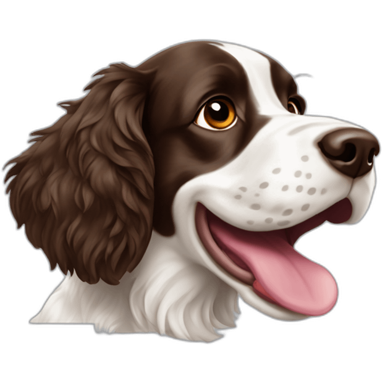 Springer spaniel with tongue out emoji