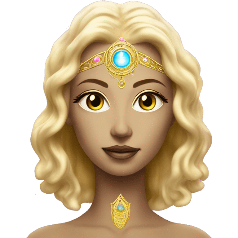 Pleiadian radiant golden diva woman female third eye pink emoji