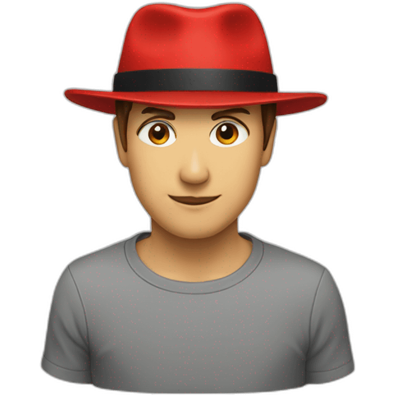 red hat with black line emoji