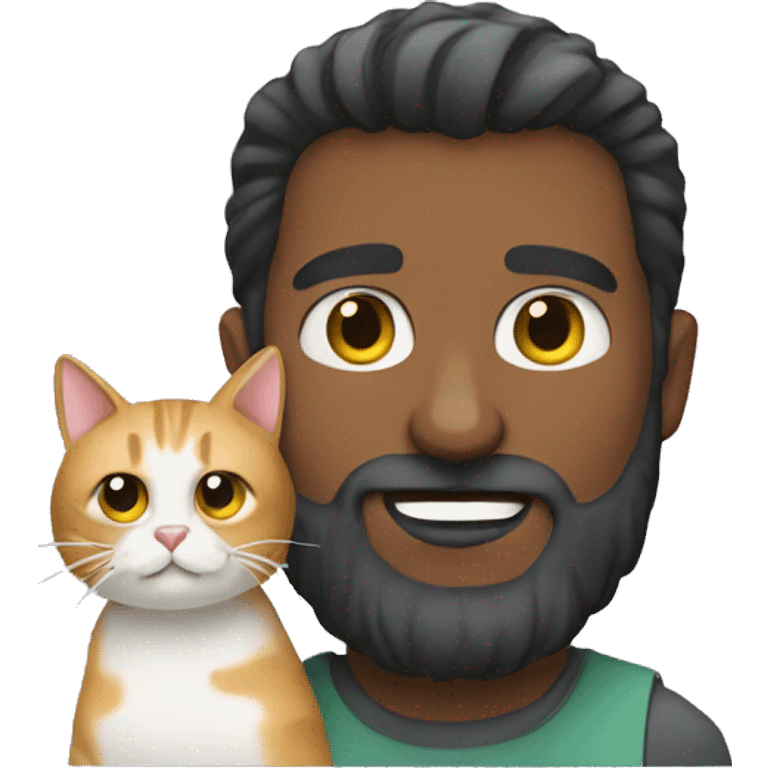 Beard man with cat emoji