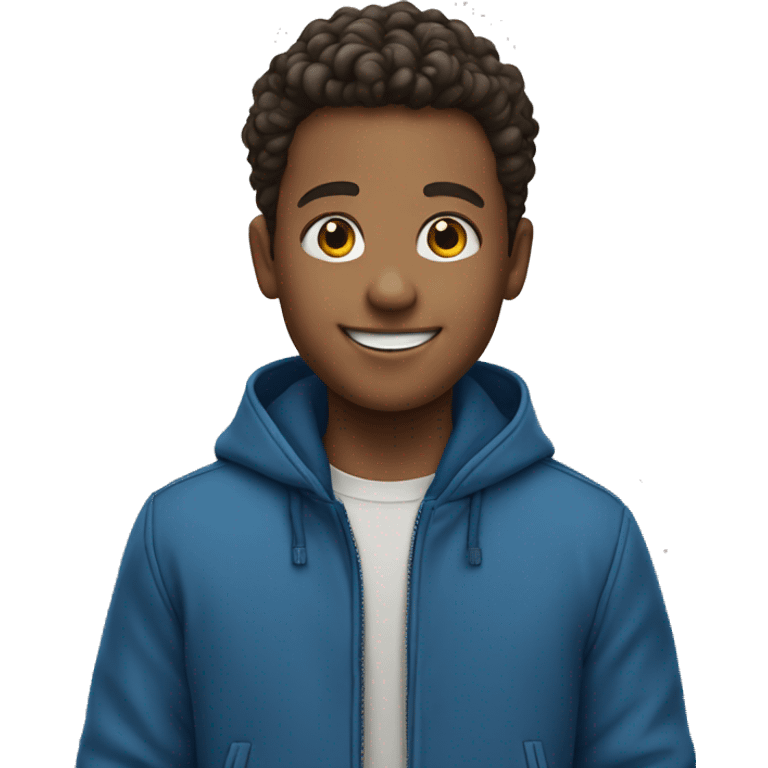 smiling boy in blue jacket emoji