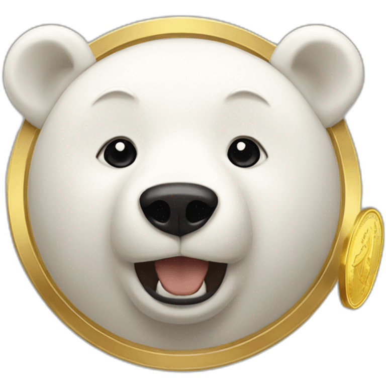 white bear with gold coin emoji