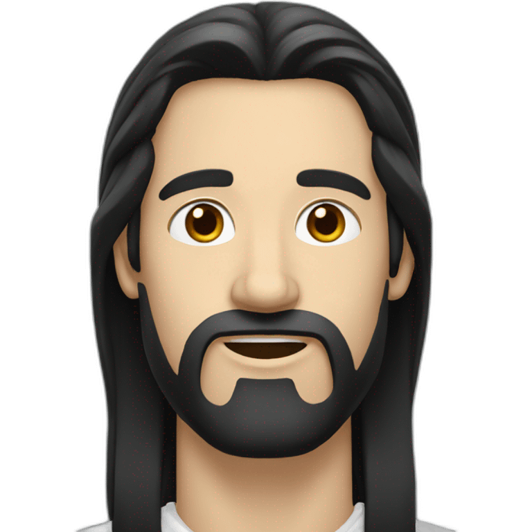 White man with long black hair emoji