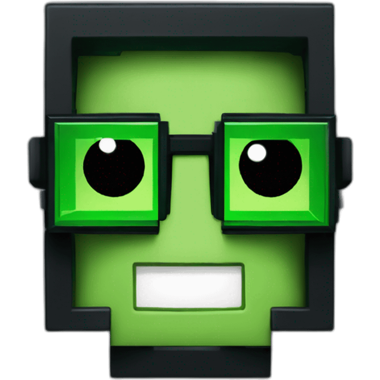 Minecraft creeper Waring black goggles emoji