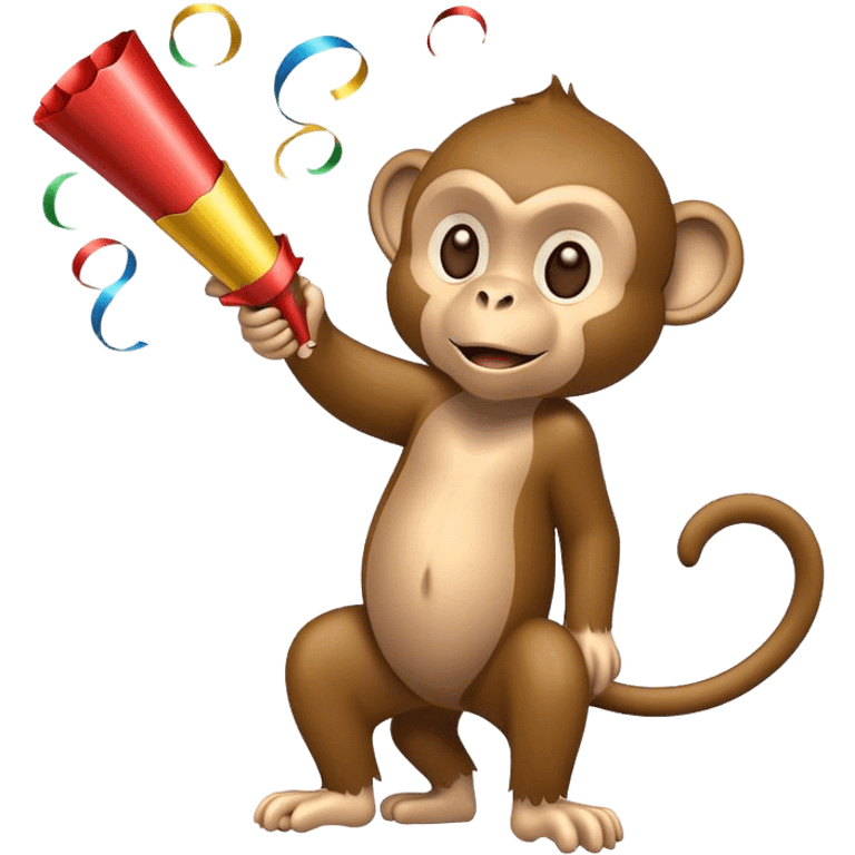 Monkey pulling a party popper emoji