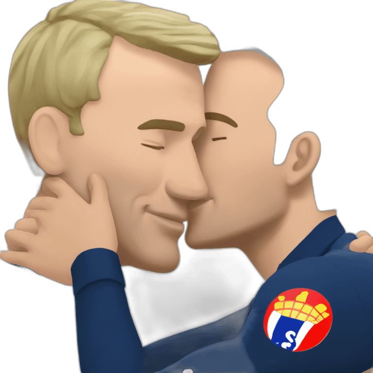 Macron kissed Didier Deschamps emoji