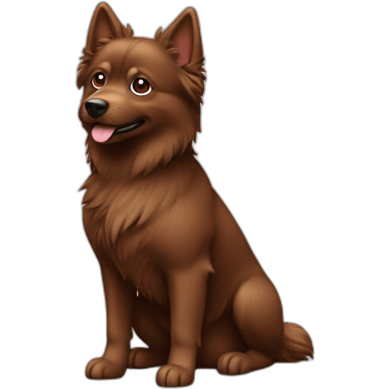 Spitz dog chocolate brown without white color emoji