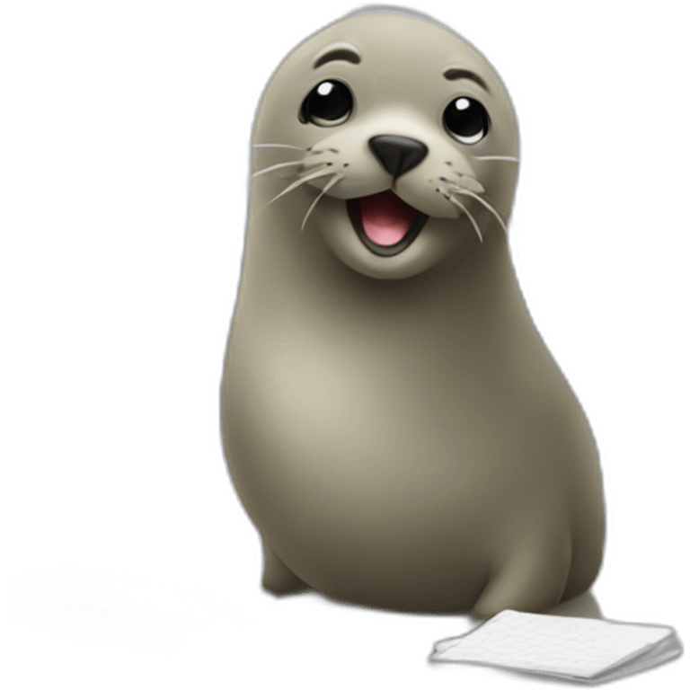 seal working on an office emoji