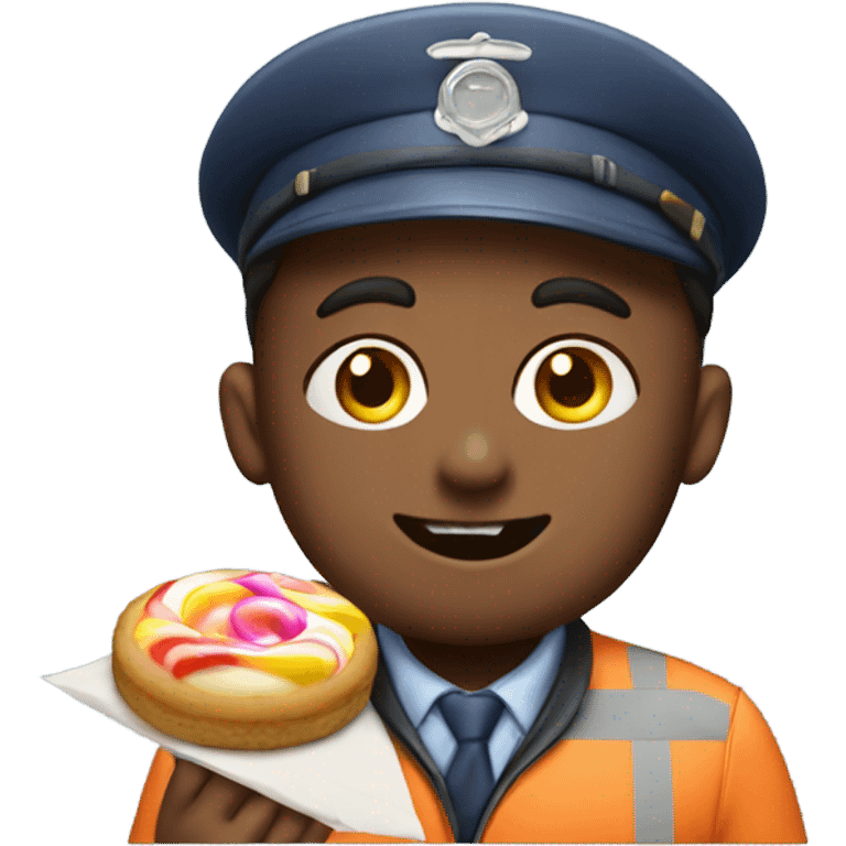 Postman eating sweets emoji