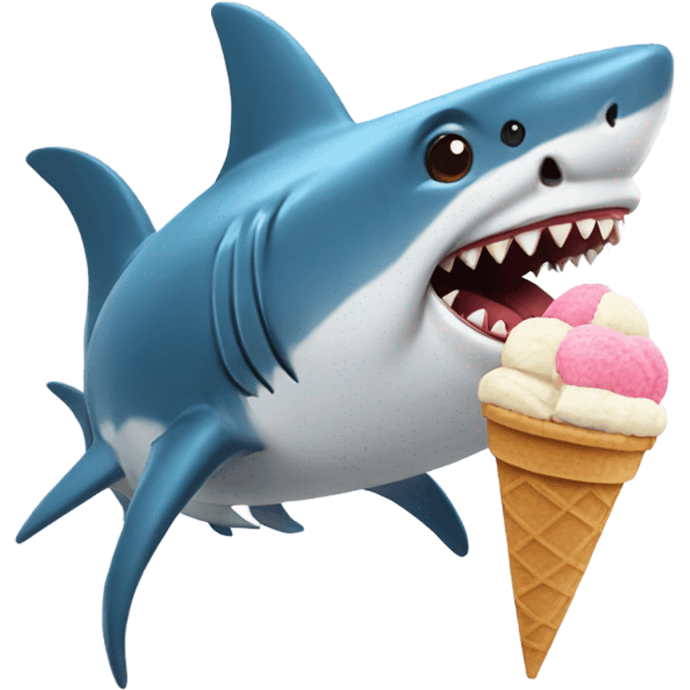 shark with ice cream emoji