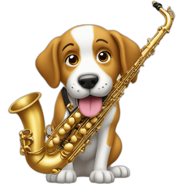 dog playing sax emoji