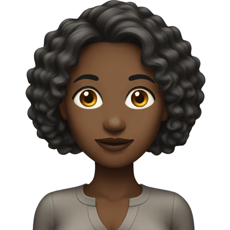 black woman with medium length hair emoji