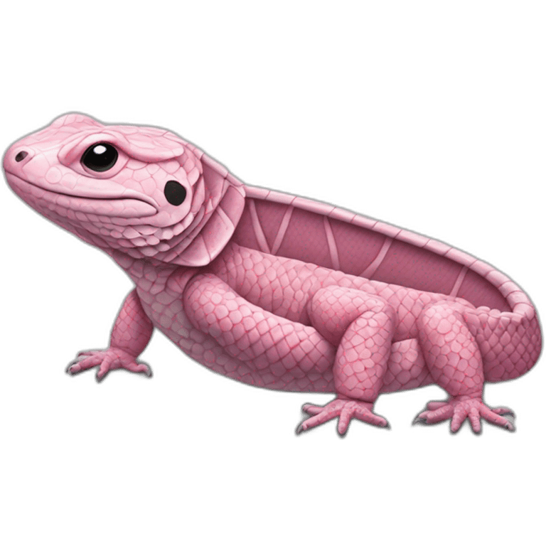 fat pink tegu lizard in moon emoji