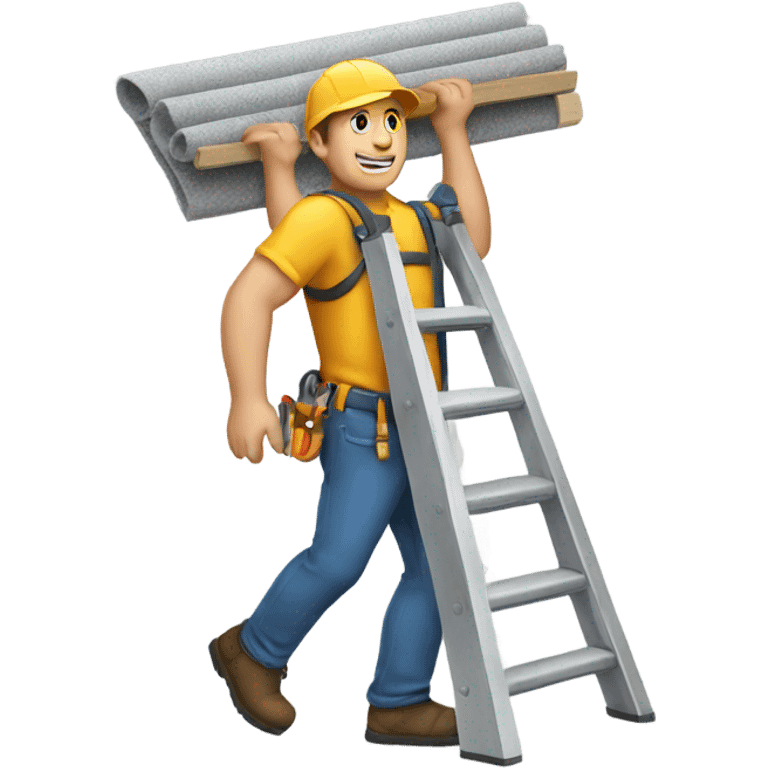 Roofer carrying ladder emoji