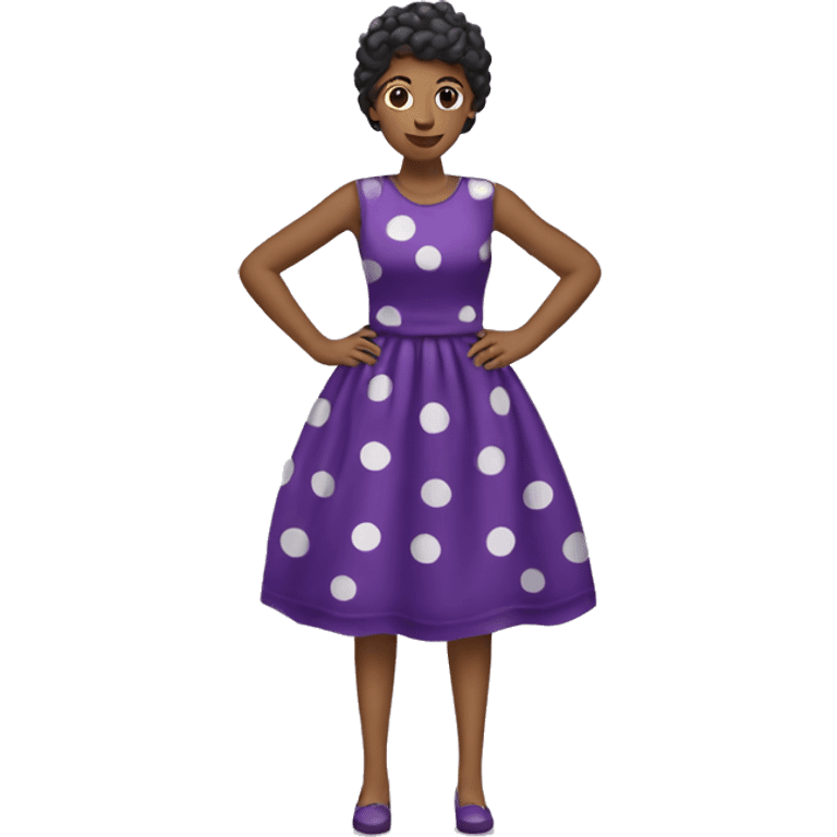 Vestido morado con topos blancos emoji