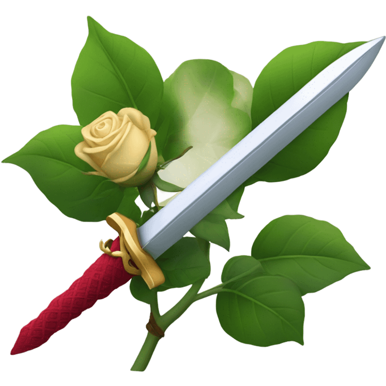 Rose with a sword stuck through it emoji