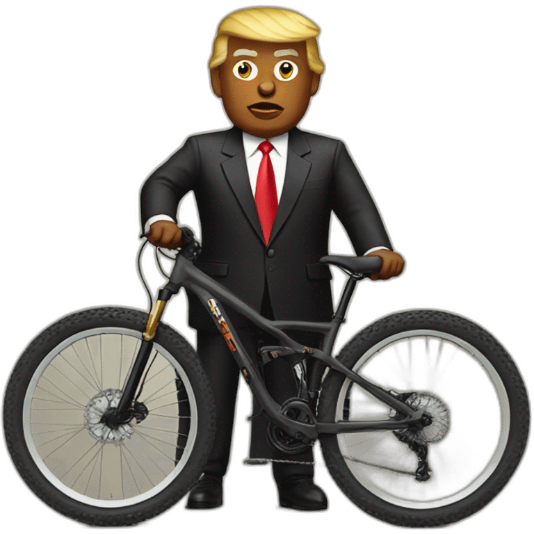 Black Donald Trump mountain bike emoji