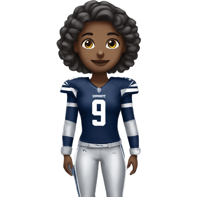 girl in a dallas cowboys jersey emoji