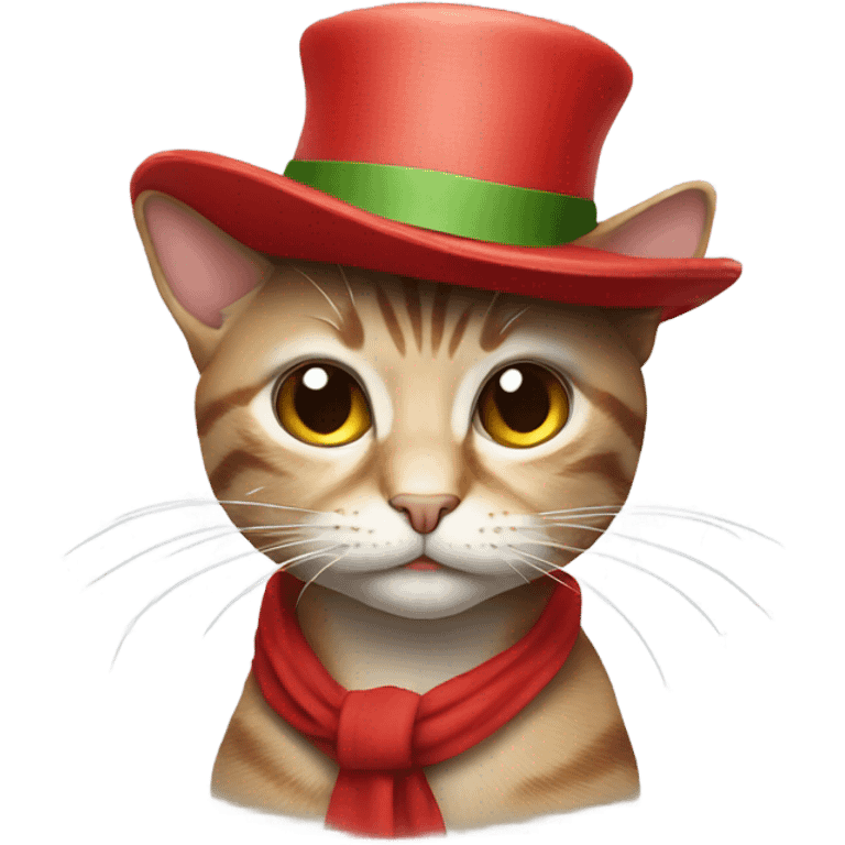 Cat with a red hat emoji