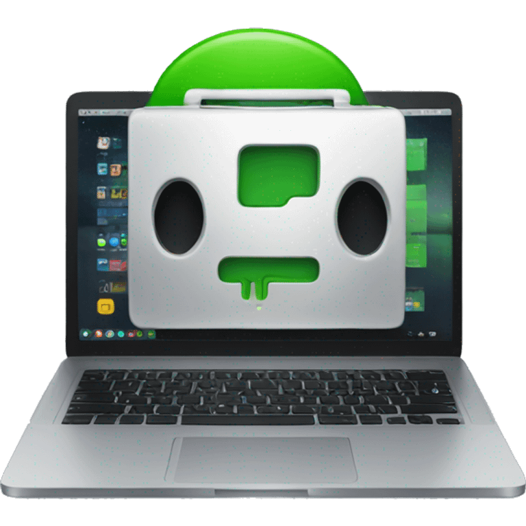 Laptop with Spotify opened inside emoji