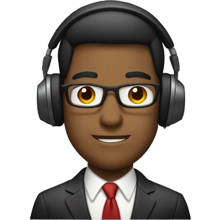 man in a business suit and headphones emoji